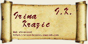 Irina Kražić vizit kartica